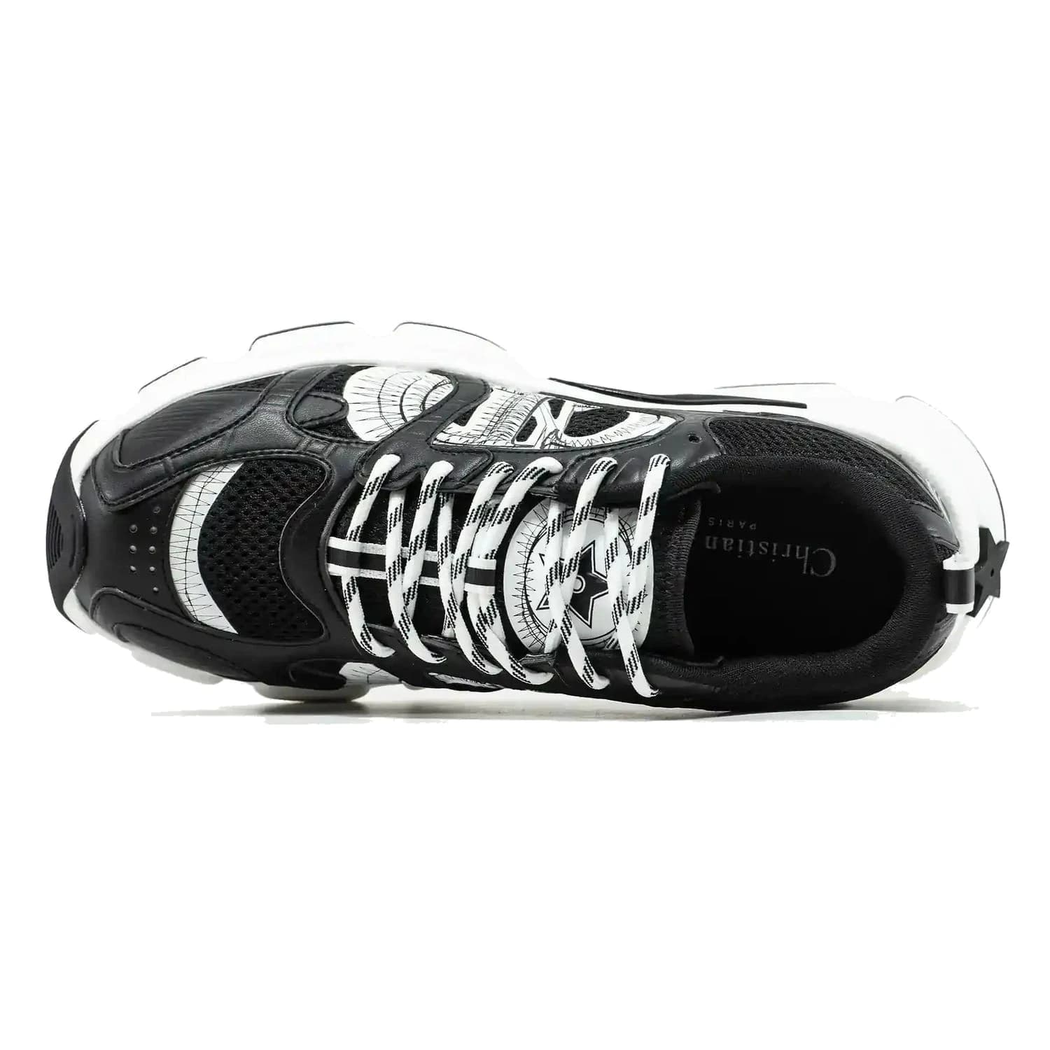 Dior CHRONO SNEAKER BLACK WHITE SKETCH LOGO, фото 4