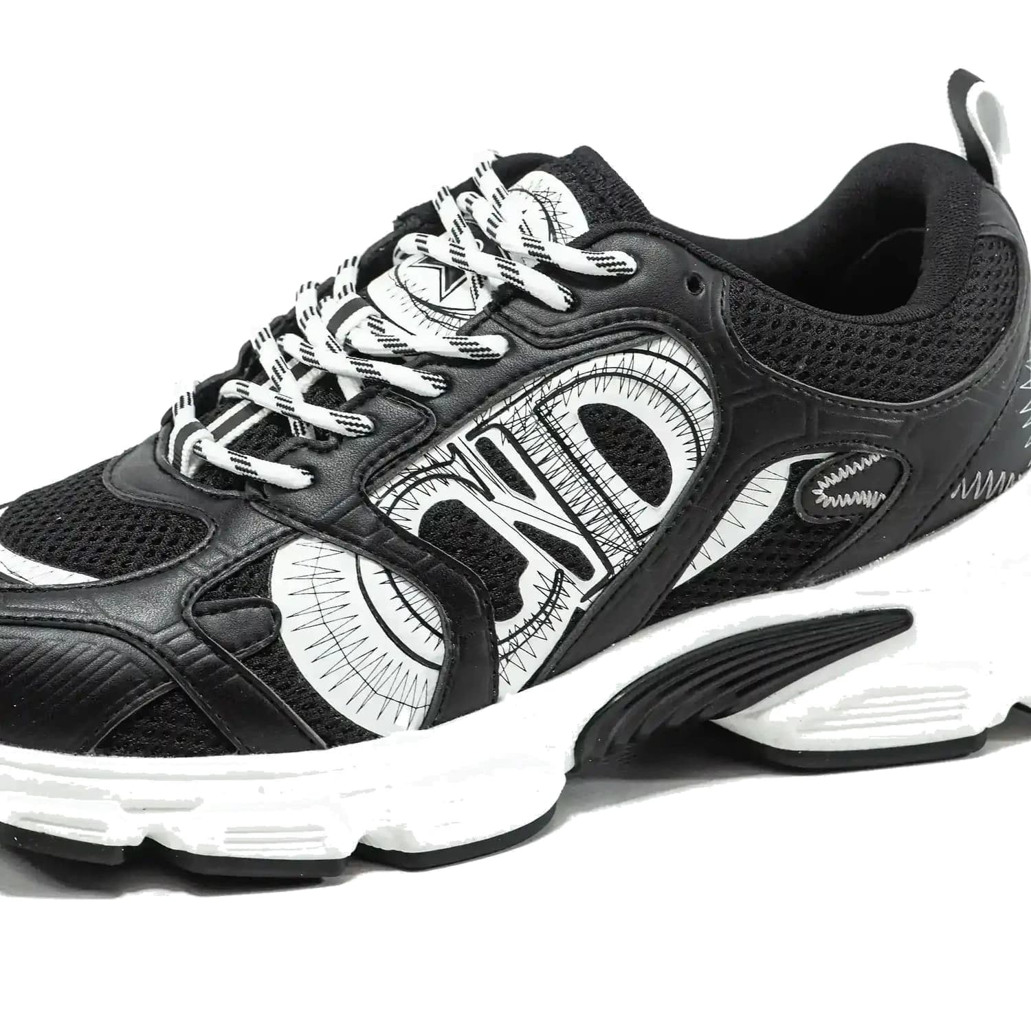 Dior CHRONO SNEAKER BLACK WHITE SKETCH LOGO, фото 9