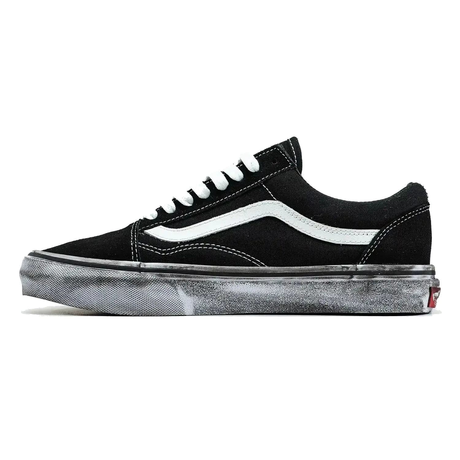 Vans OLD SKOOL BLACK WHITE DISTRESSED SOLE, фото 3