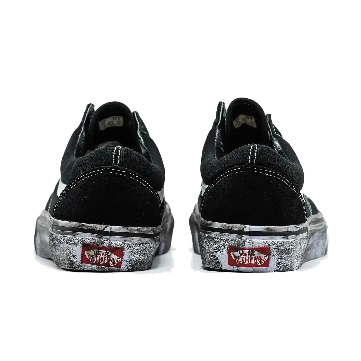 Vans OLD SKOOL BLACK WHITE DISTRESSED SOLE, фото 4