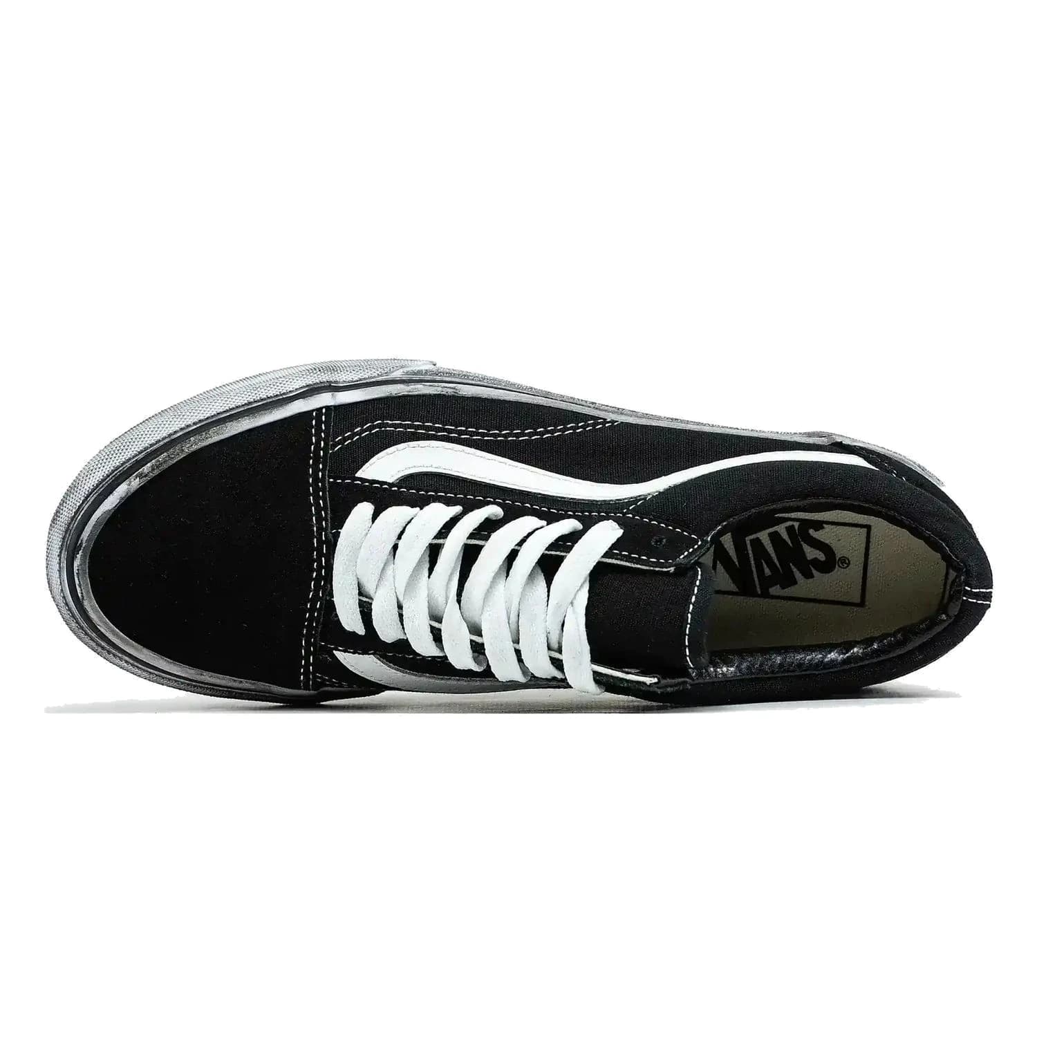 Vans OLD SKOOL BLACK WHITE DISTRESSED SOLE, фото 5