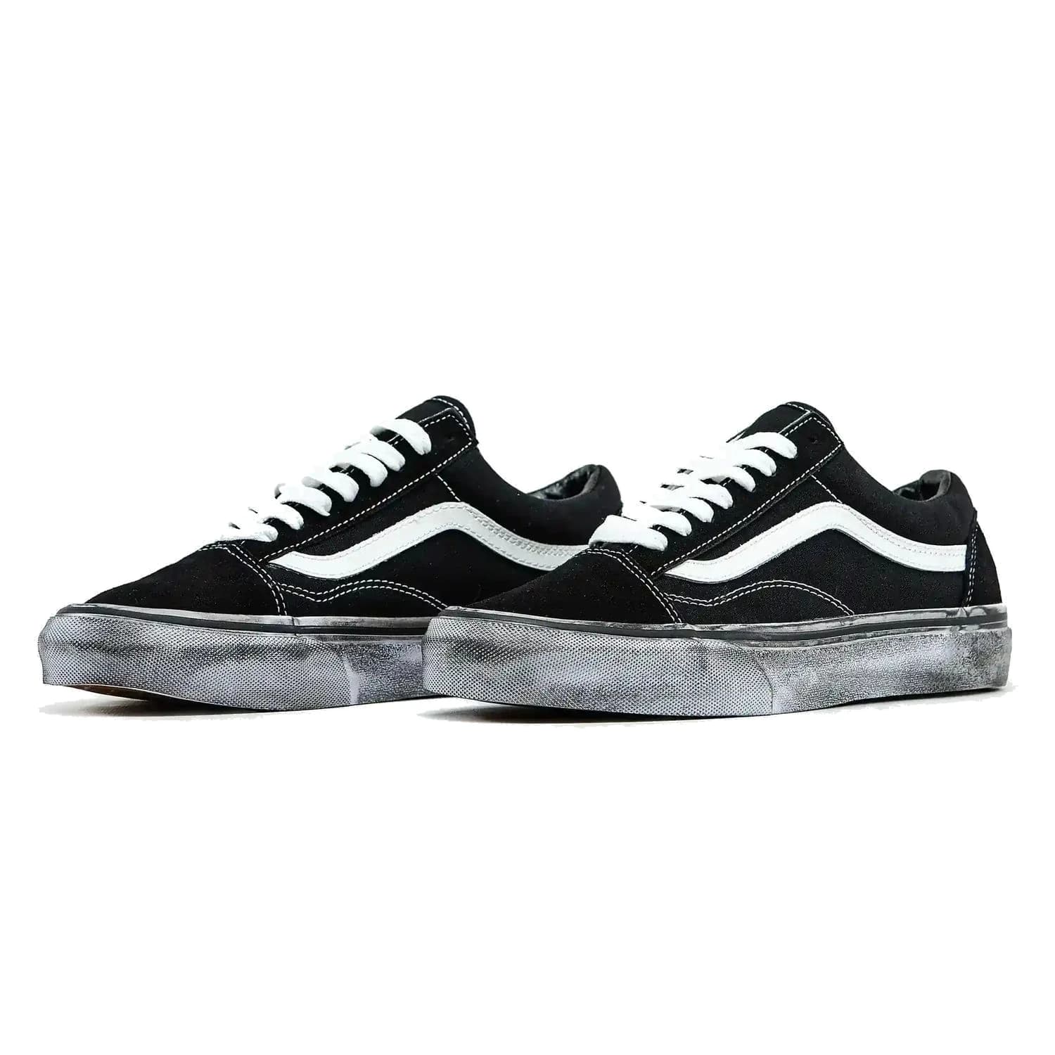 Vans OLD SKOOL BLACK WHITE DISTRESSED SOLE, фото 6