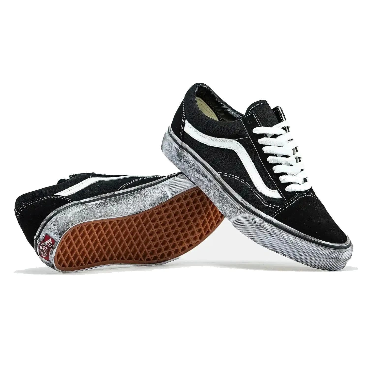 Vans OLD SKOOL BLACK WHITE DISTRESSED SOLE, фото 8